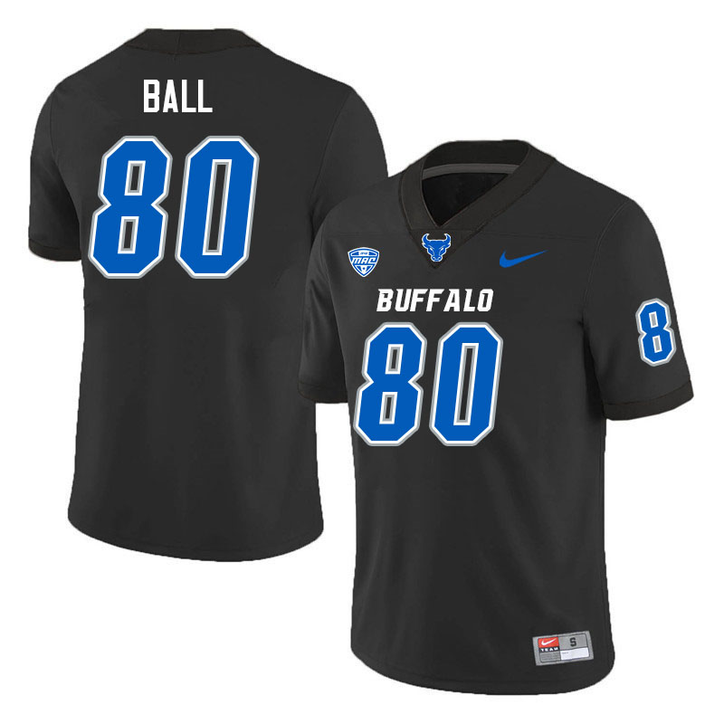 Buffalo Bulls #80 Cameron Ball College Football Jerseys Stitched Sale-Black